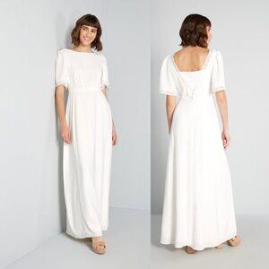 NWT ModCloth Lace You Down Aisle White Maxi Dress Size 2 Bridal Formal